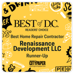 2021Best Home Repair Contractor Runner Up Award Badge Best of DC 